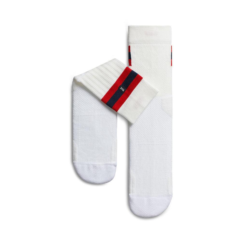 ON Tennis Socks - White/Red.