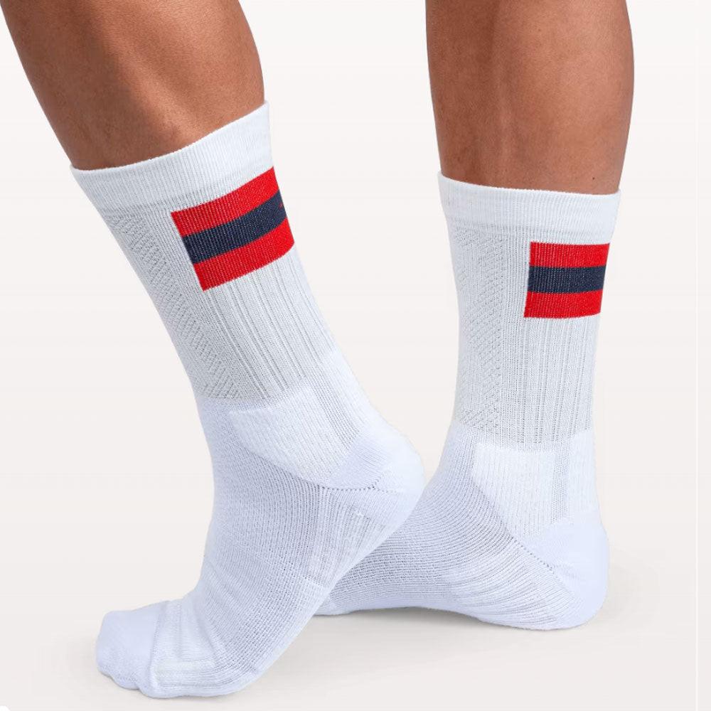 ON Tennis Socks - White/Red.