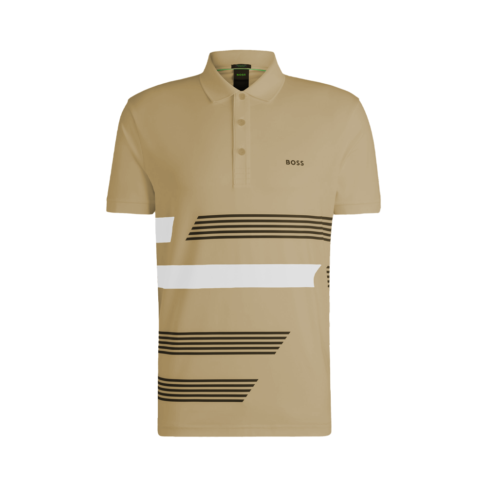 Paddy Stretch-Jersey Polo With Stripe Print.