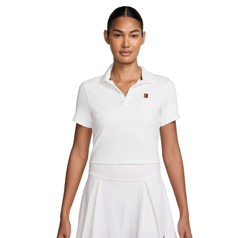 Court Heritage Short-Sleeve Cropped Tennis Polo.