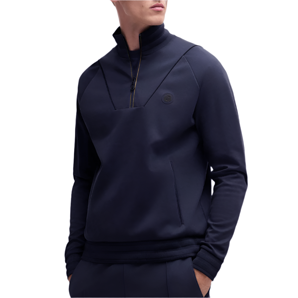 Cotton Zip-Neck Sweatshirt With Double B Monogram