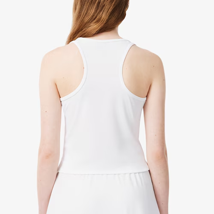 Débardeur côtelé slim fit Lacoste (Femme) -Blanc