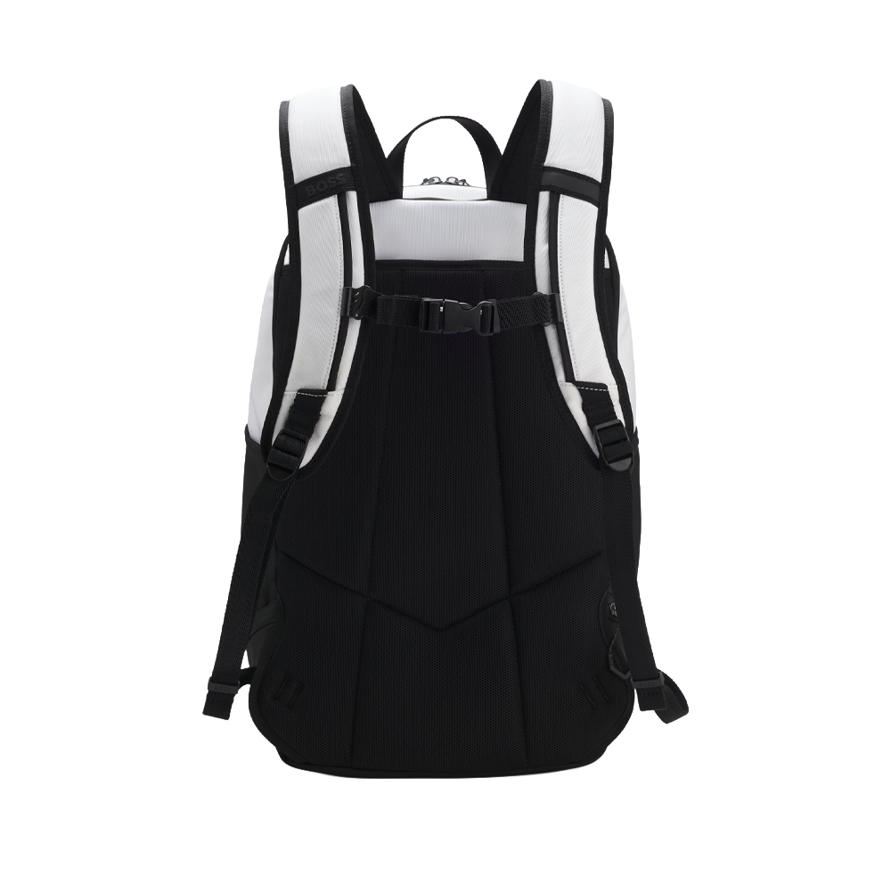 Backpack in Structured Fabric Signature Stripe