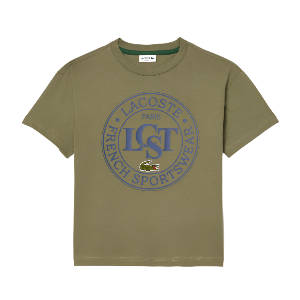 Contrast Badge Cotton T-Shirt.