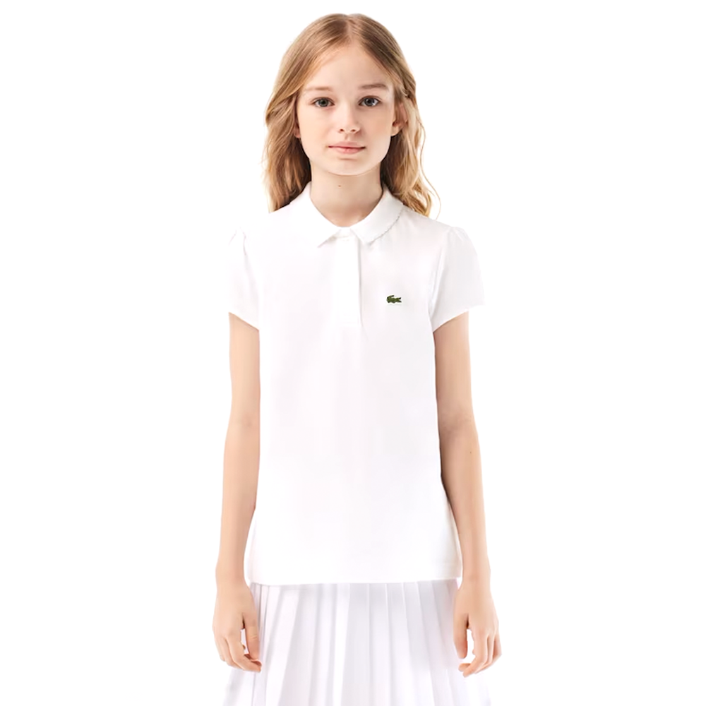 Scalloped Collar Mini Piqué Polo.