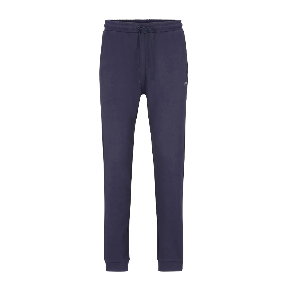 Cotton Tracksuit Bottoms With Curved Logo.