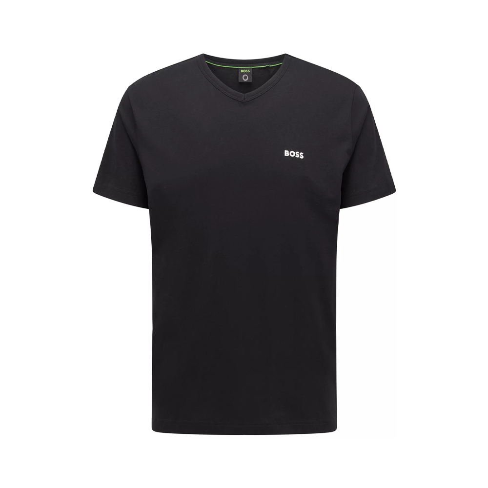 Cotton V-Neck T-Shirt With Logo.
