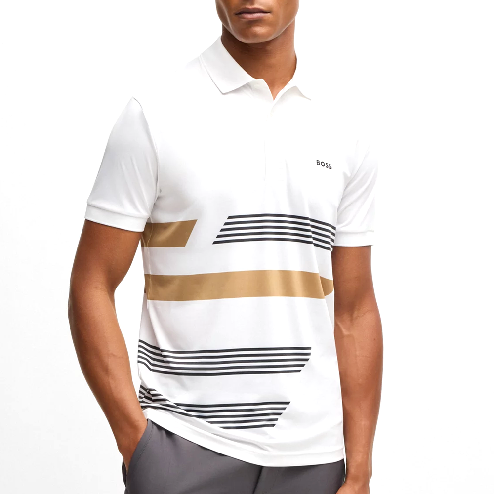 Paddy Stretch-Jersey Polo With Stripe Print.