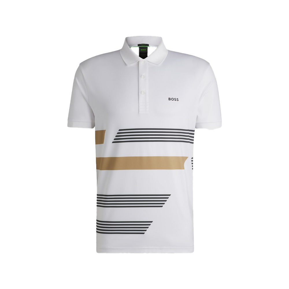 Paddy Stretch-Jersey Polo With Stripe Print.
