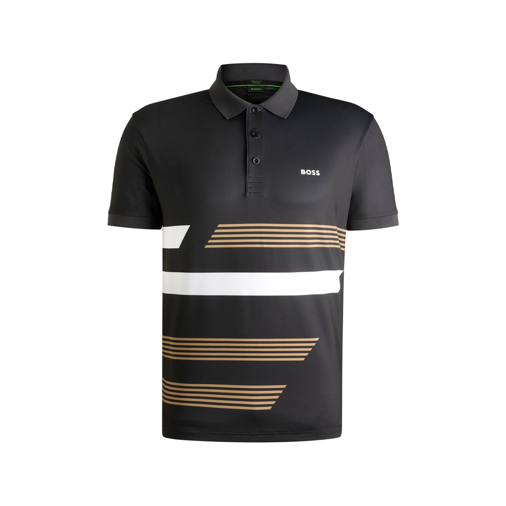 Paddy Stretch-Jersey Polo With Stripe Print.