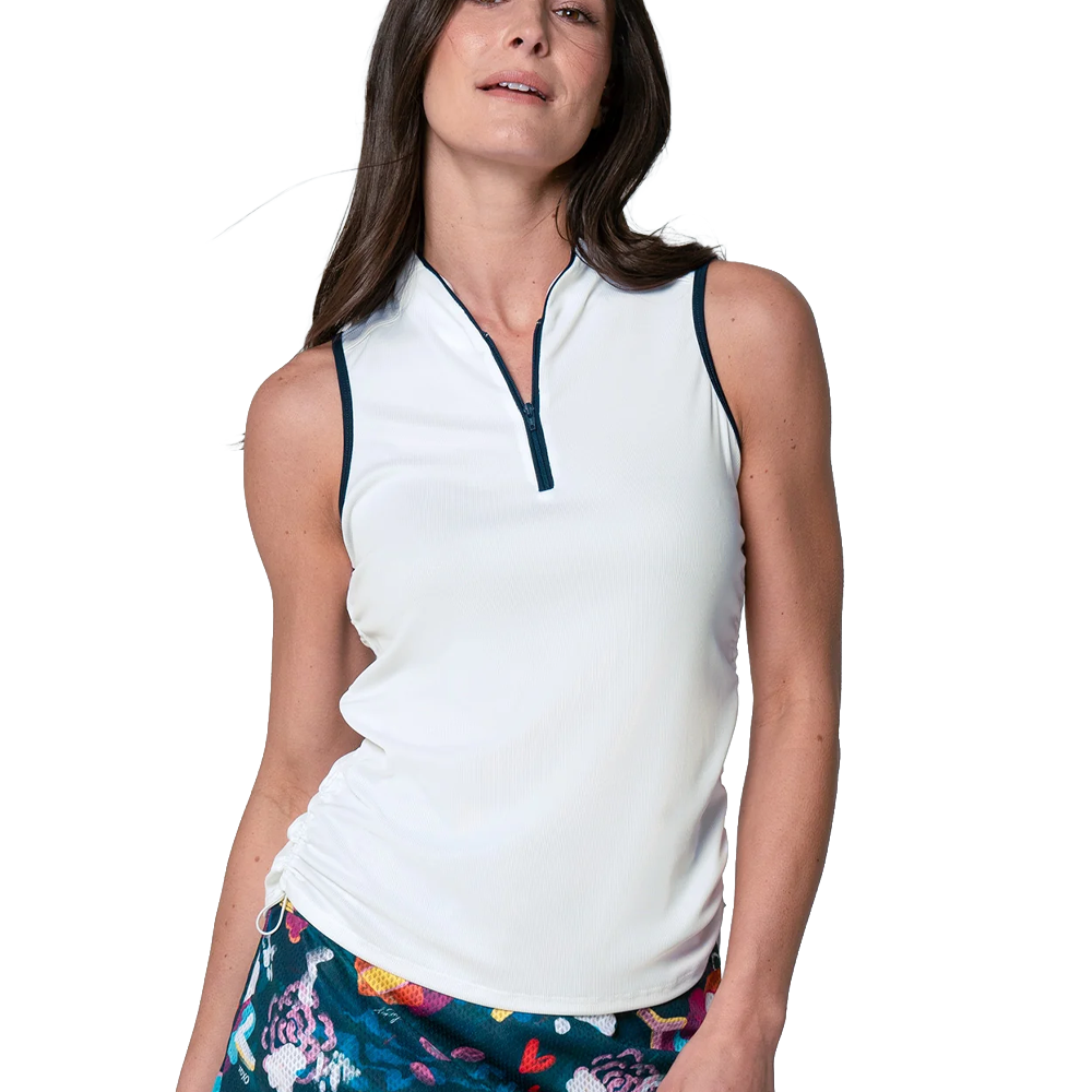Débardeur côtelé slim fit Lacoste (Femme) -Blanc