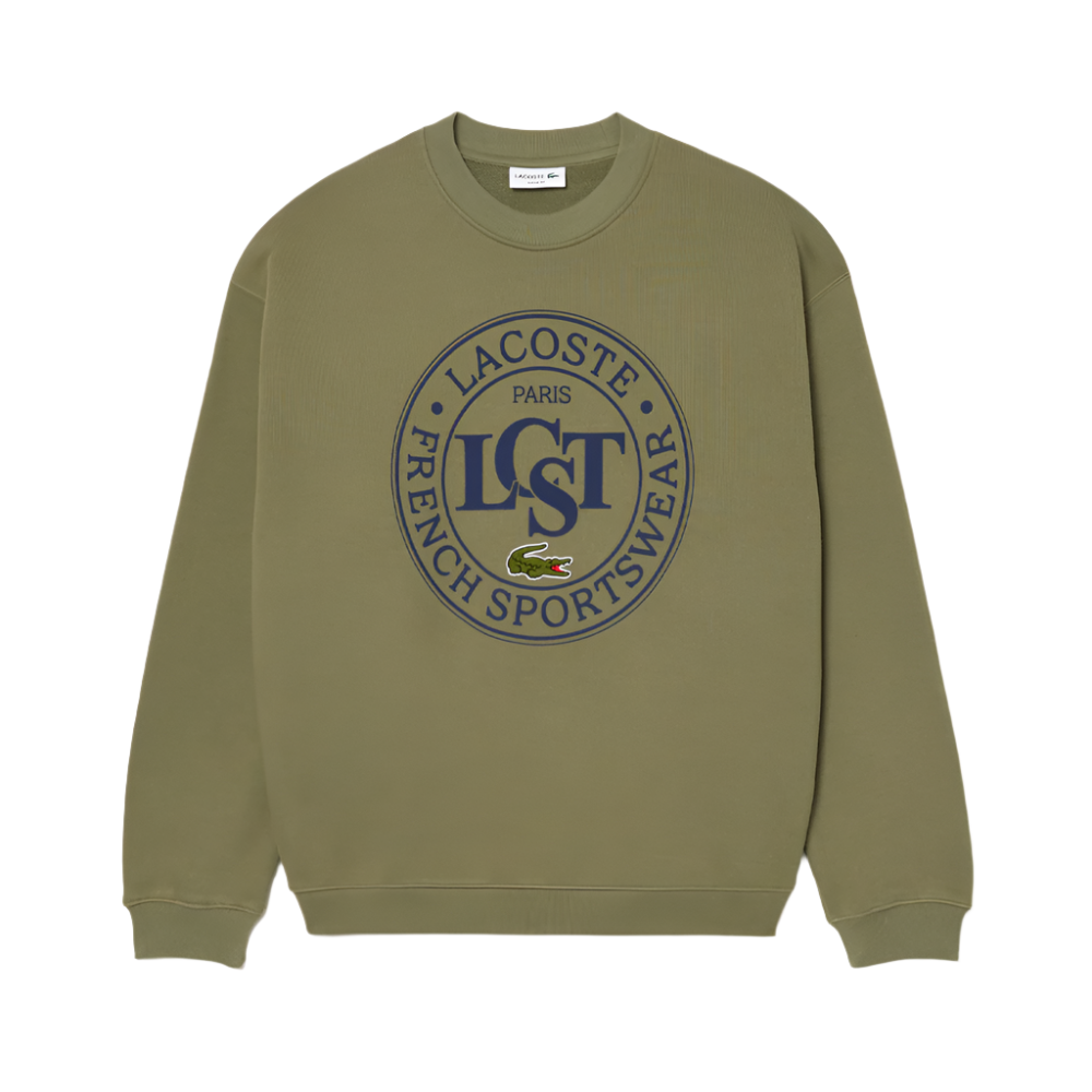 Loose Fit Printed Fleece Sweatshirt.