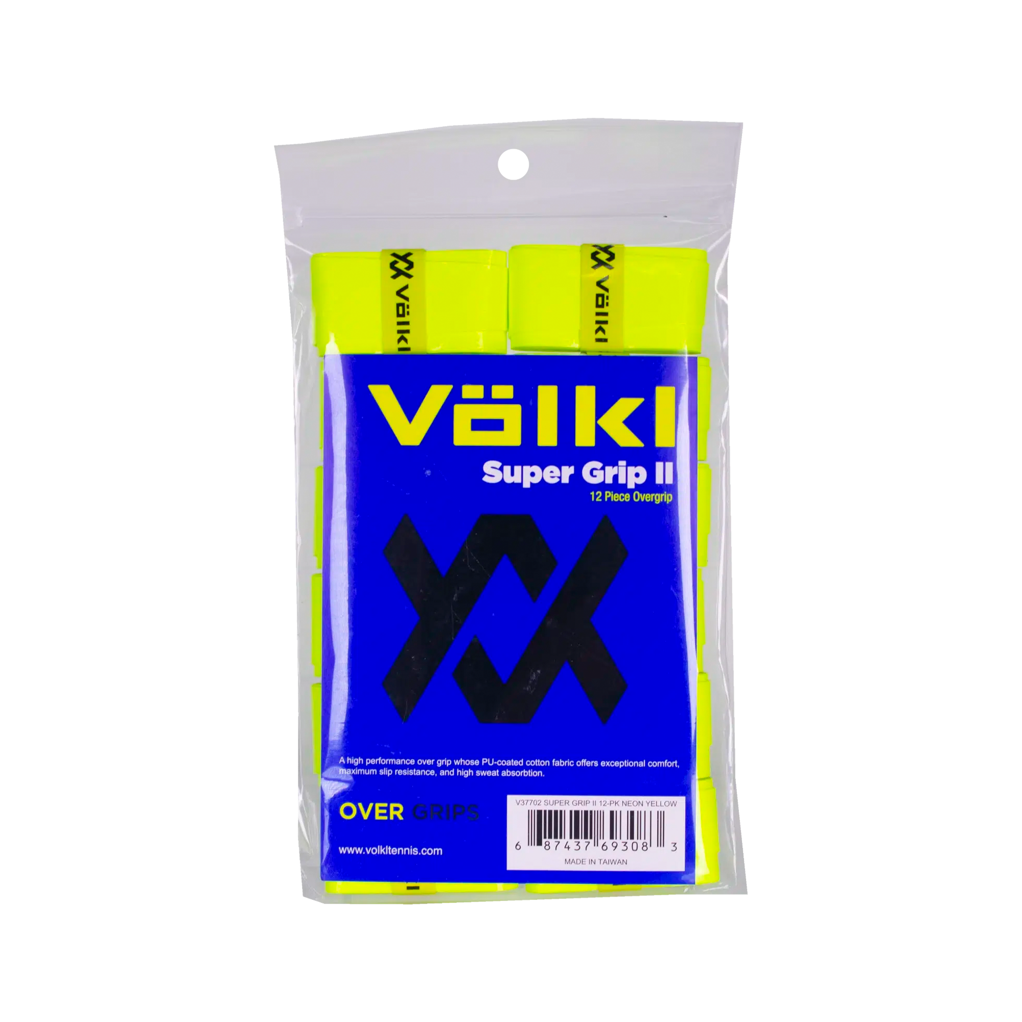 Super Grip II Over Grip - 12 Pack - Neon Yellow.