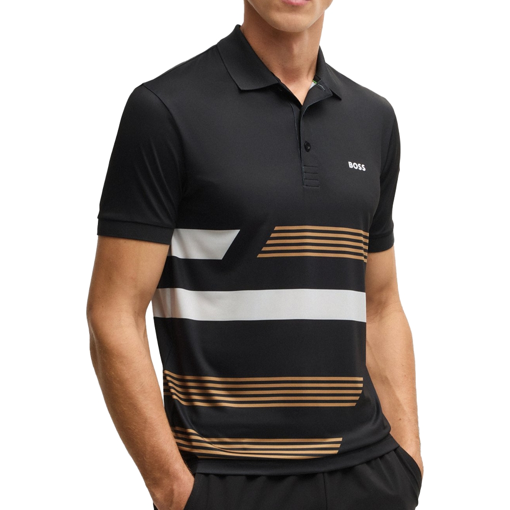Paddy Stretch-Jersey Polo With Stripe Print.