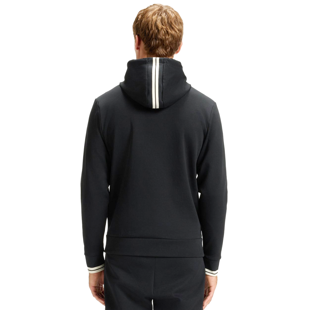 Cotton-Blend Zip-Up Hoodie With Stripe Details.
