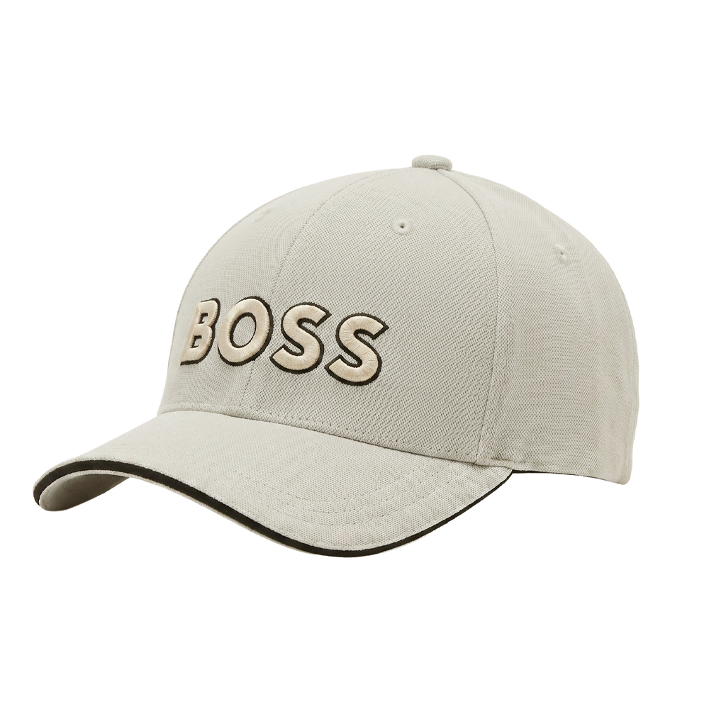 Knitted-Piqué Six-Panel Cap with Embroidered Logo.