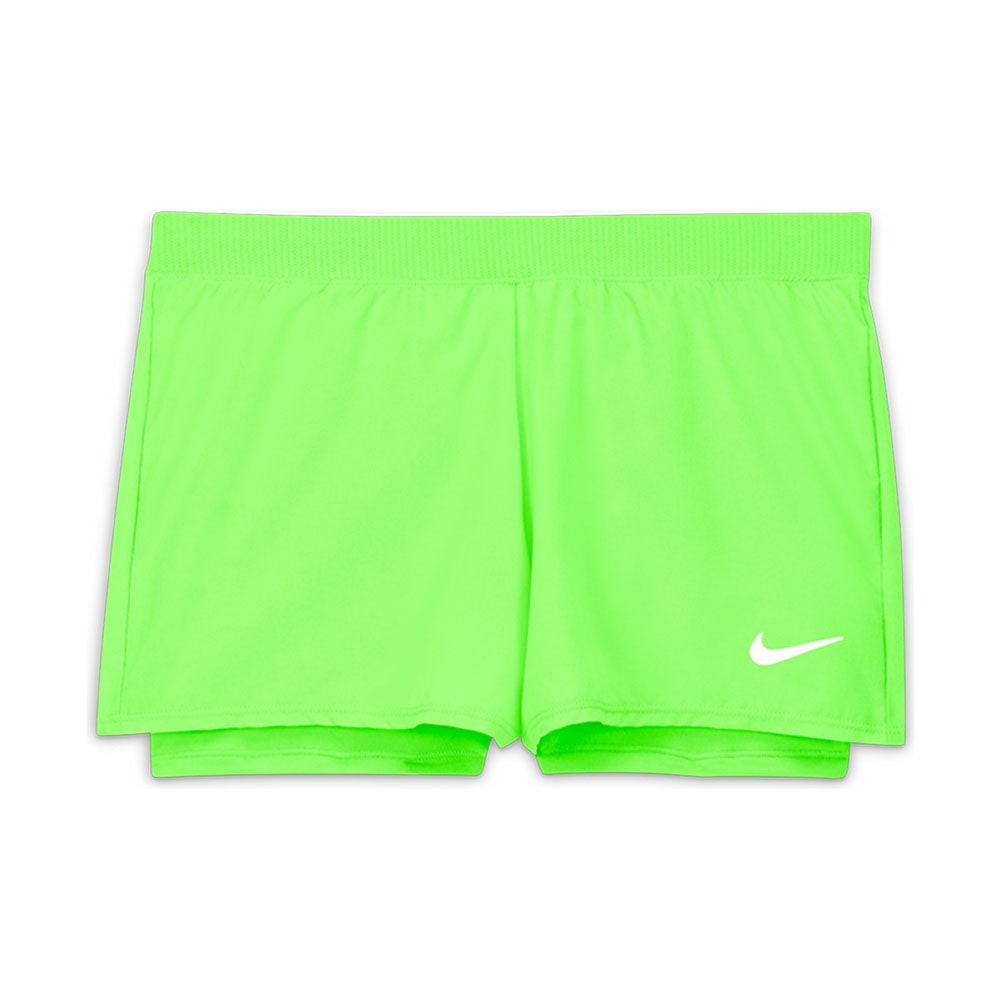 Nike Court Dri-Fit Victory Shorts (Girl's) - Lime Glow/White.