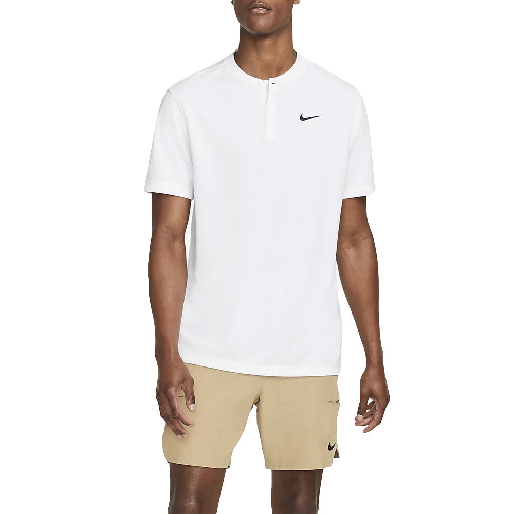 Polo Nike Court Dri-Fit Blade Solid (Homme) -Blanc/Noir
