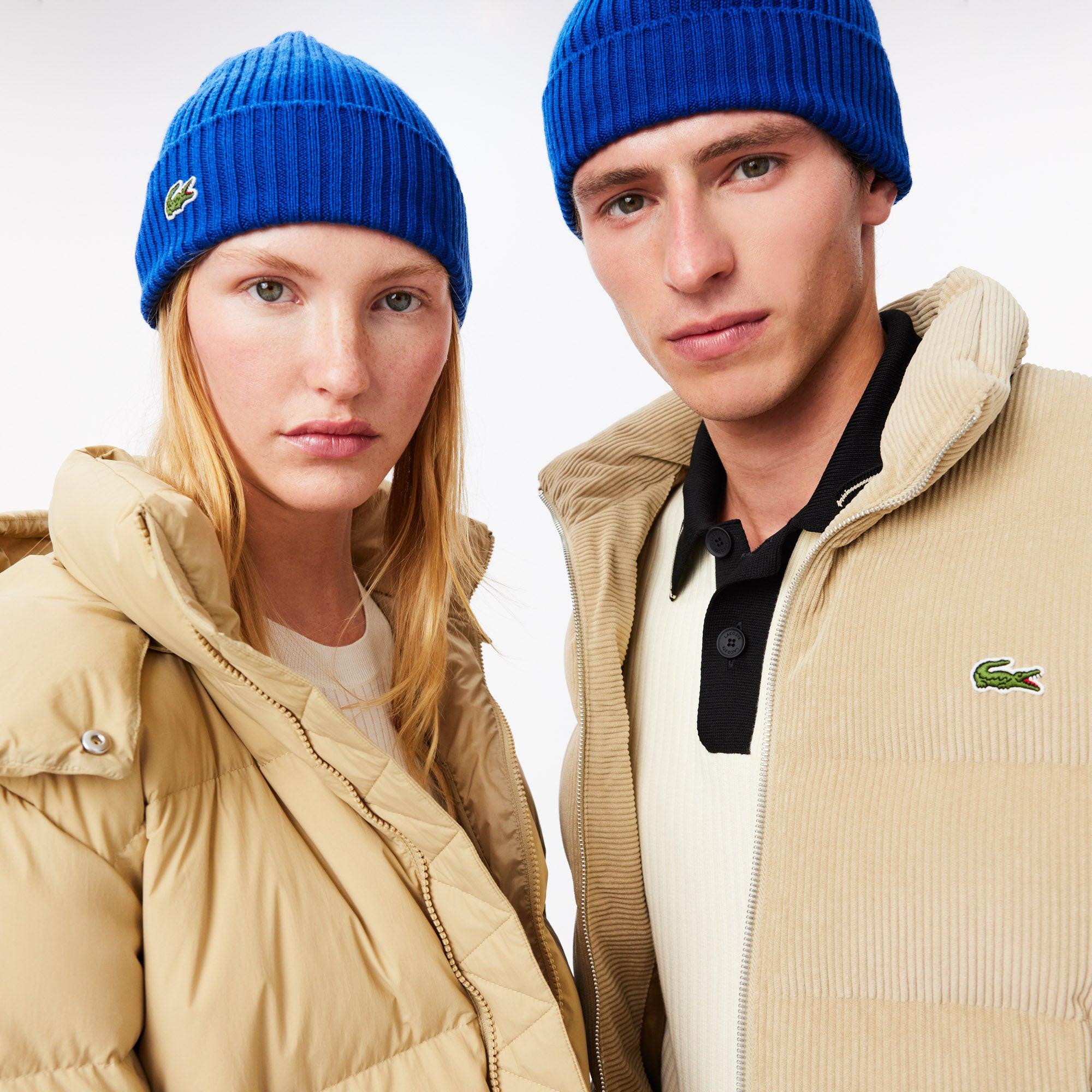 Rib Knit Brushed Wool Beanie.