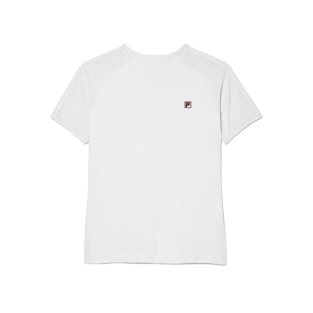 Fila White Line Short Sleeve Top - White.