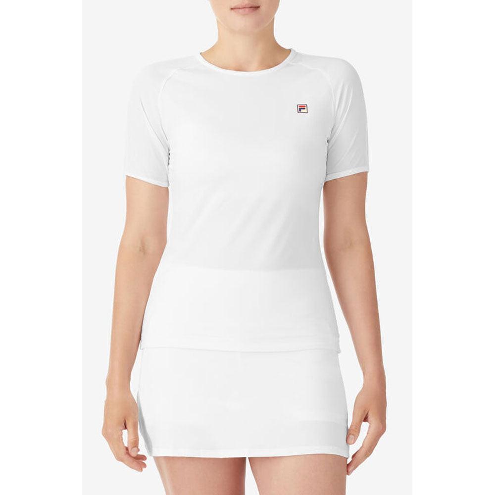 Fila White Line Short Sleeve Top - White.