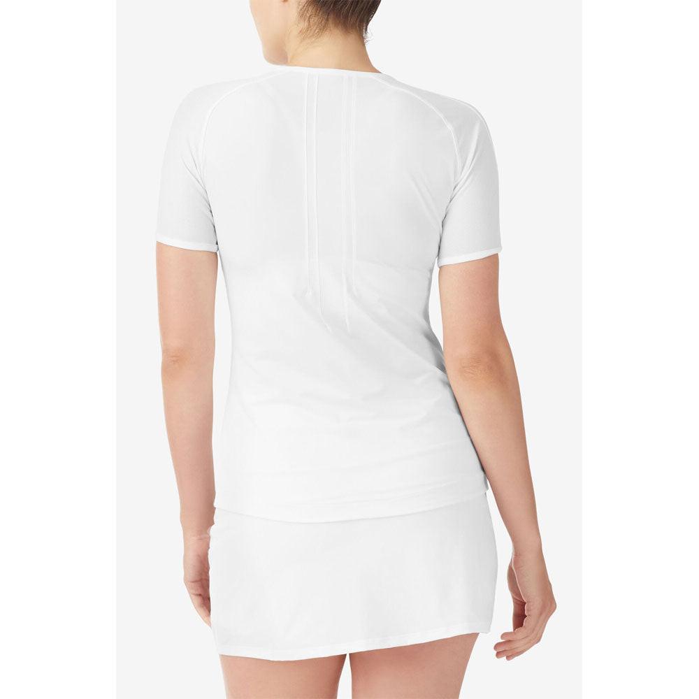 Fila White Line Short Sleeve Top - White.