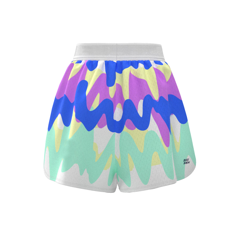 Short 2 en 1 imprimé Good Vibes-Blanc/Mixte