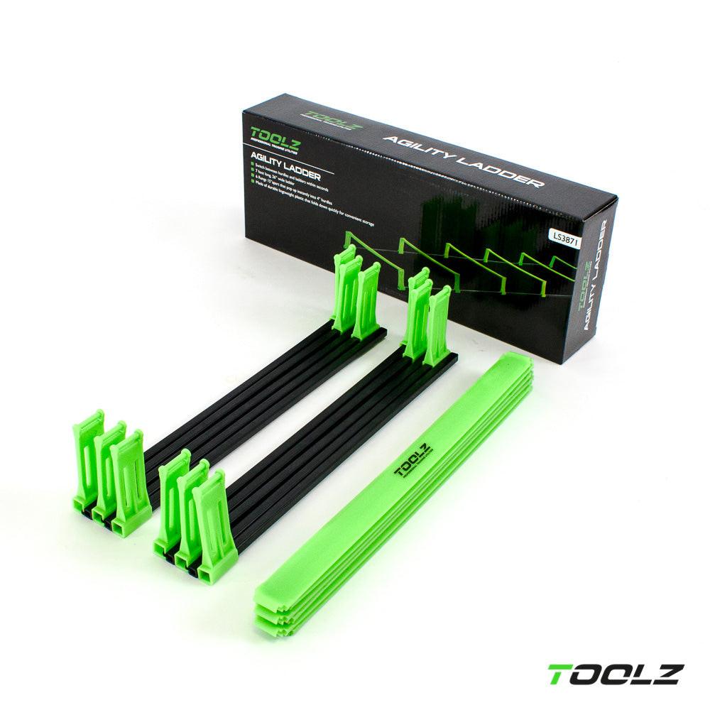 Agility Ladder With Hurdles (2m) - Black/Green.