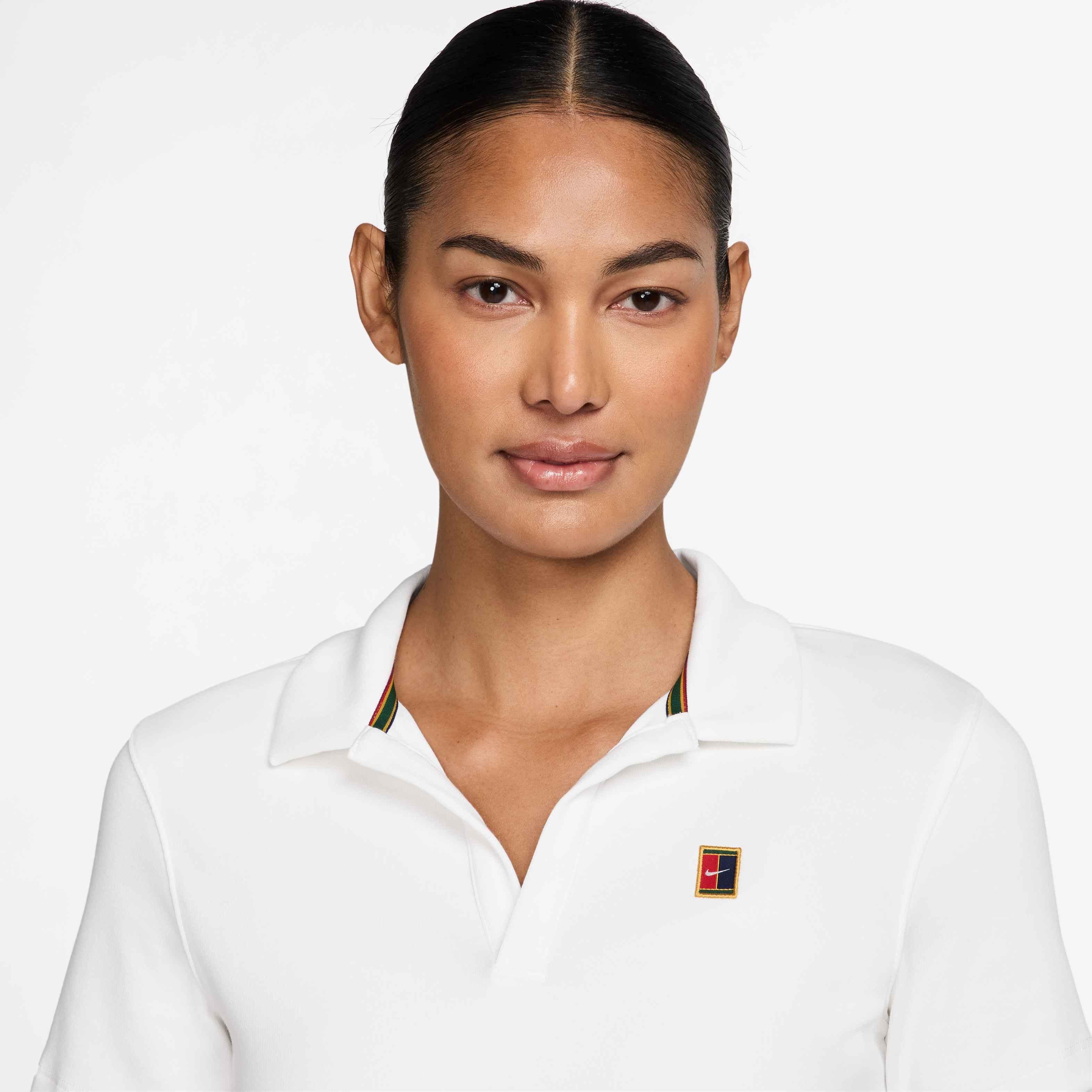 Court Heritage Short-Sleeve Cropped Tennis Polo.