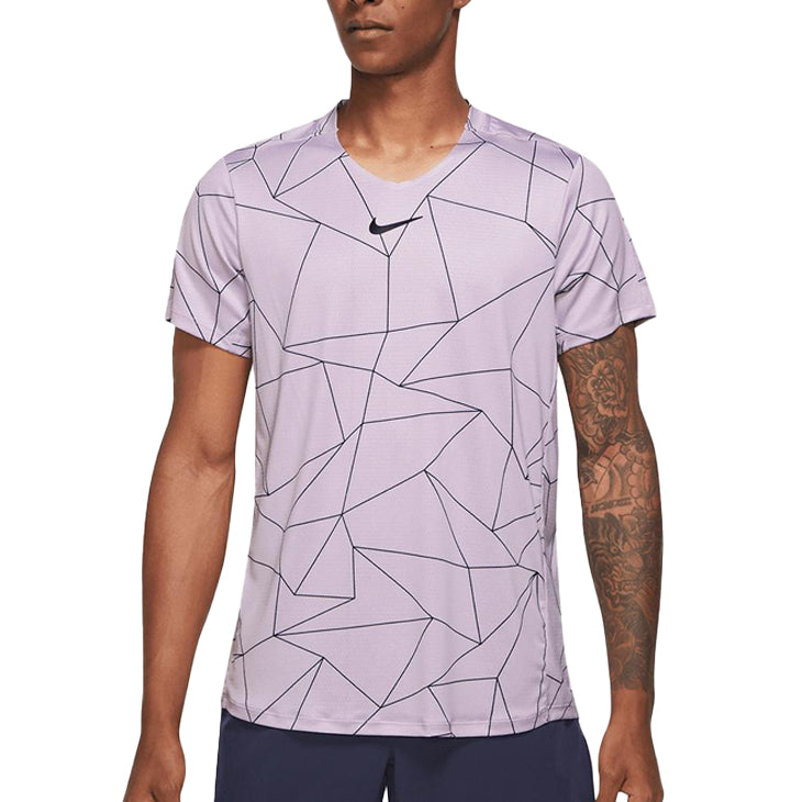 NikeCourt Dri-FIT Advantage Men's Printed Tennis Shirt - White | Tennis Only