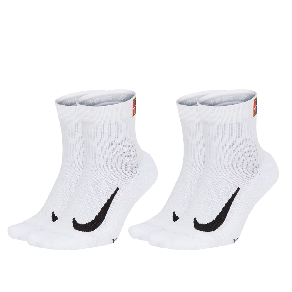 Court Multiplier Max Tennis Ankle - 2 Pack - White/White.