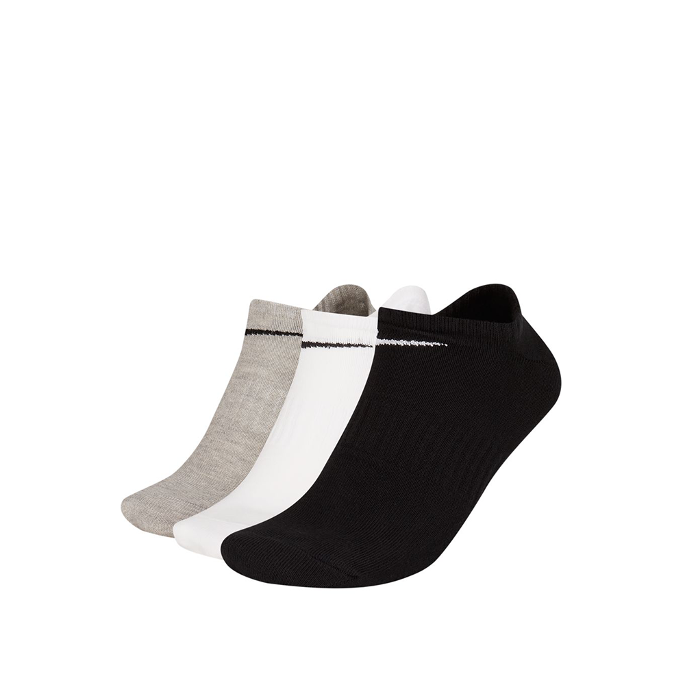 Everyday Lightweight Training No-Show - 3 Pack - Grey/White/Black.