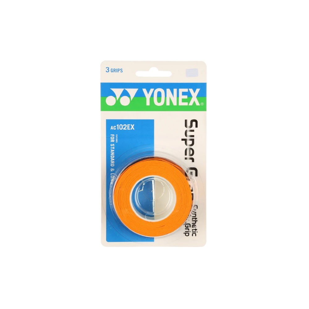 Yonex Super Grap Overgrips - 3 Pack - Orange.