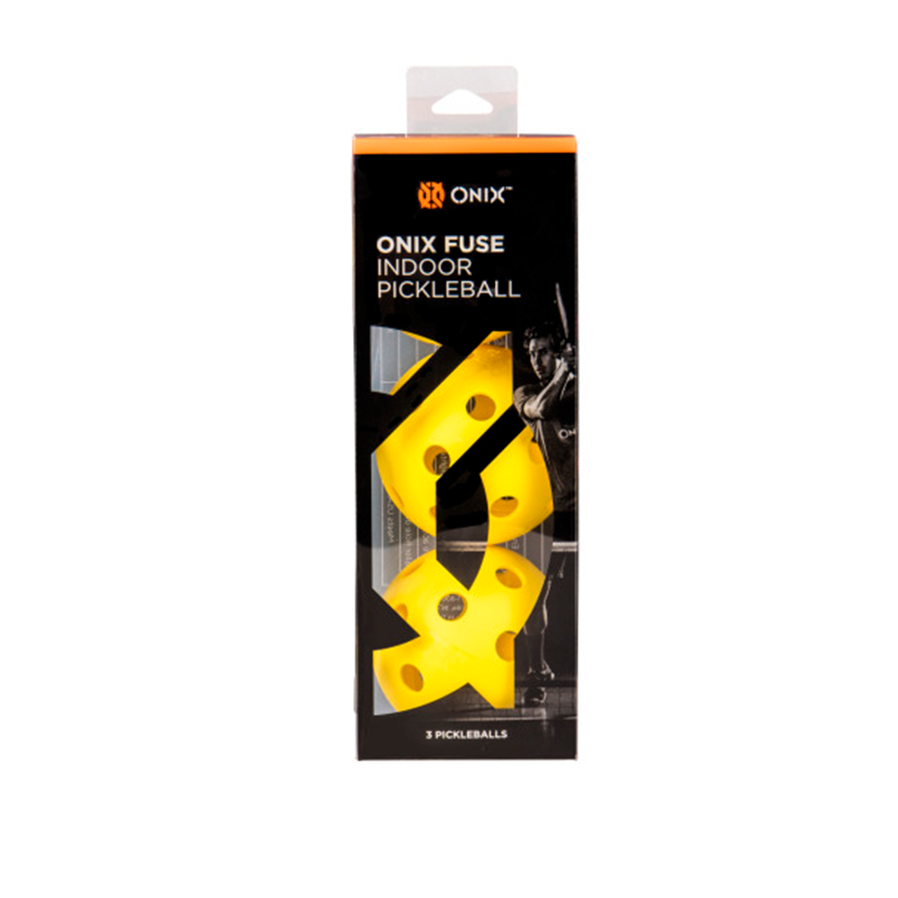 Onix Fuse Indoor Pickleball (3 Balls) - Yellow-Pickleballs- Canada Online Tennis Store Shop