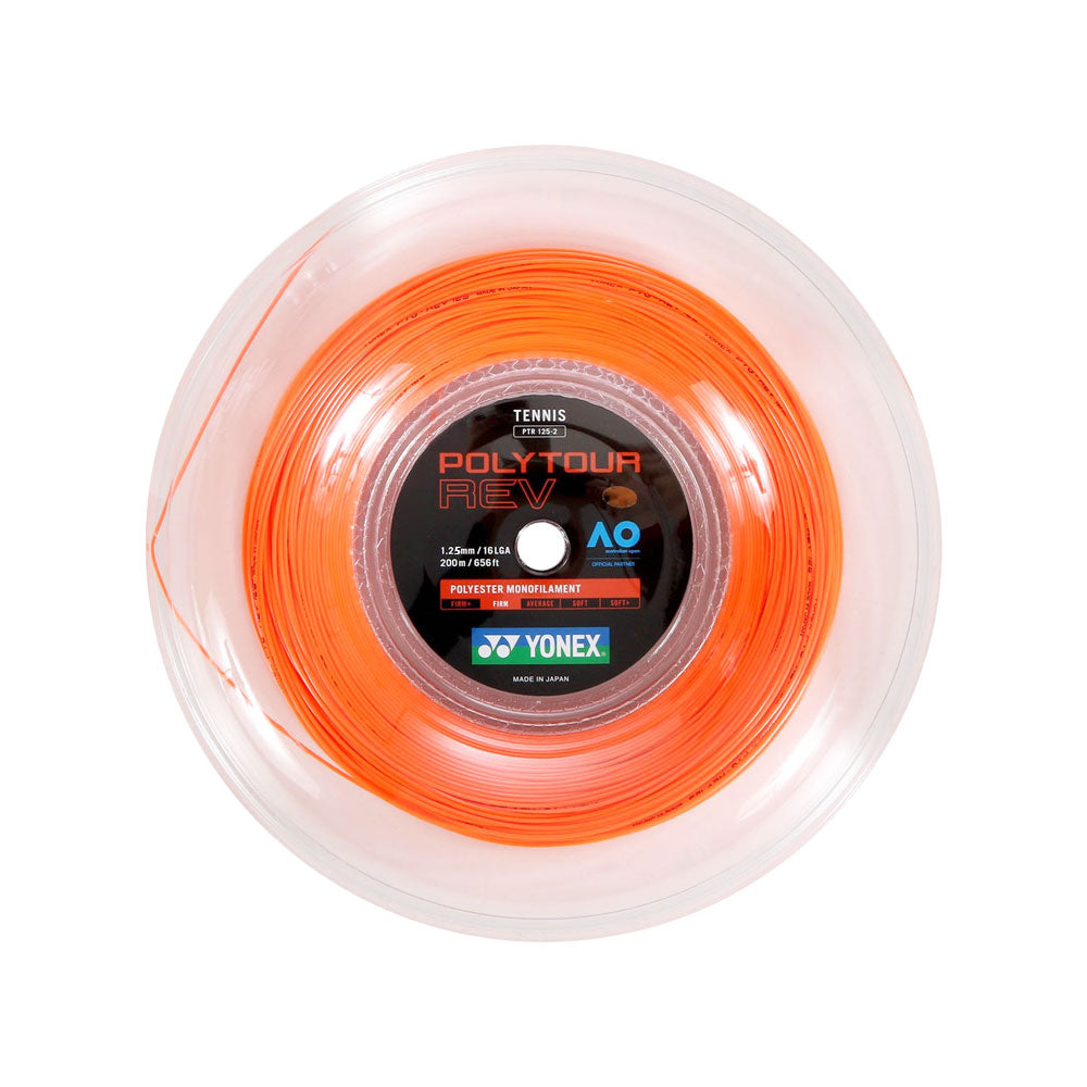 Yonex Poly Tour Rev 16L Tennis String Reel (Bright Orange)