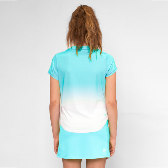 Bidi Badu Crew Gradiant Junior Tee (Girl's) - Aqua/White