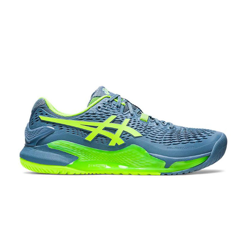 Asics Gel Resolution 9 2E-Wide (Men's) - Steel Blue/Green Hazard