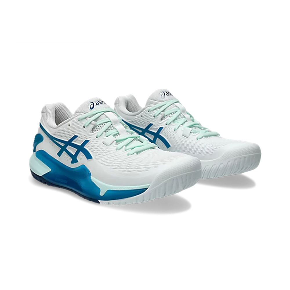 Asics Gel Resolution 9 (Femme) - Blanc/Bleu Sarcelle