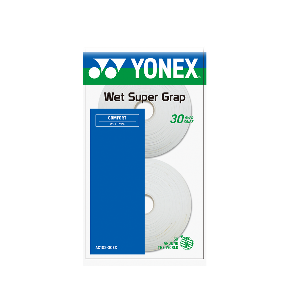 Yonex Wet Super Grap 30 Overgrips - White