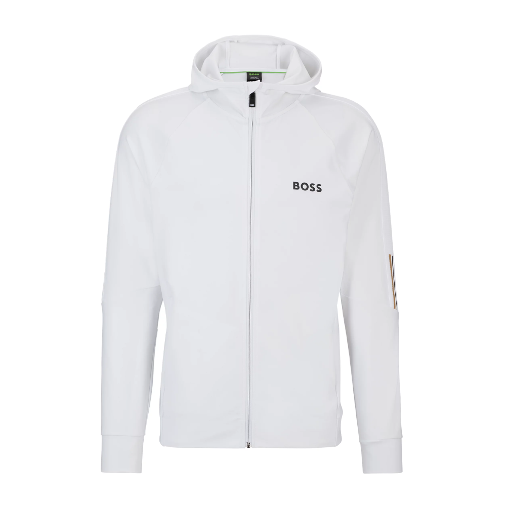 Hugo boss white hoodie clearance