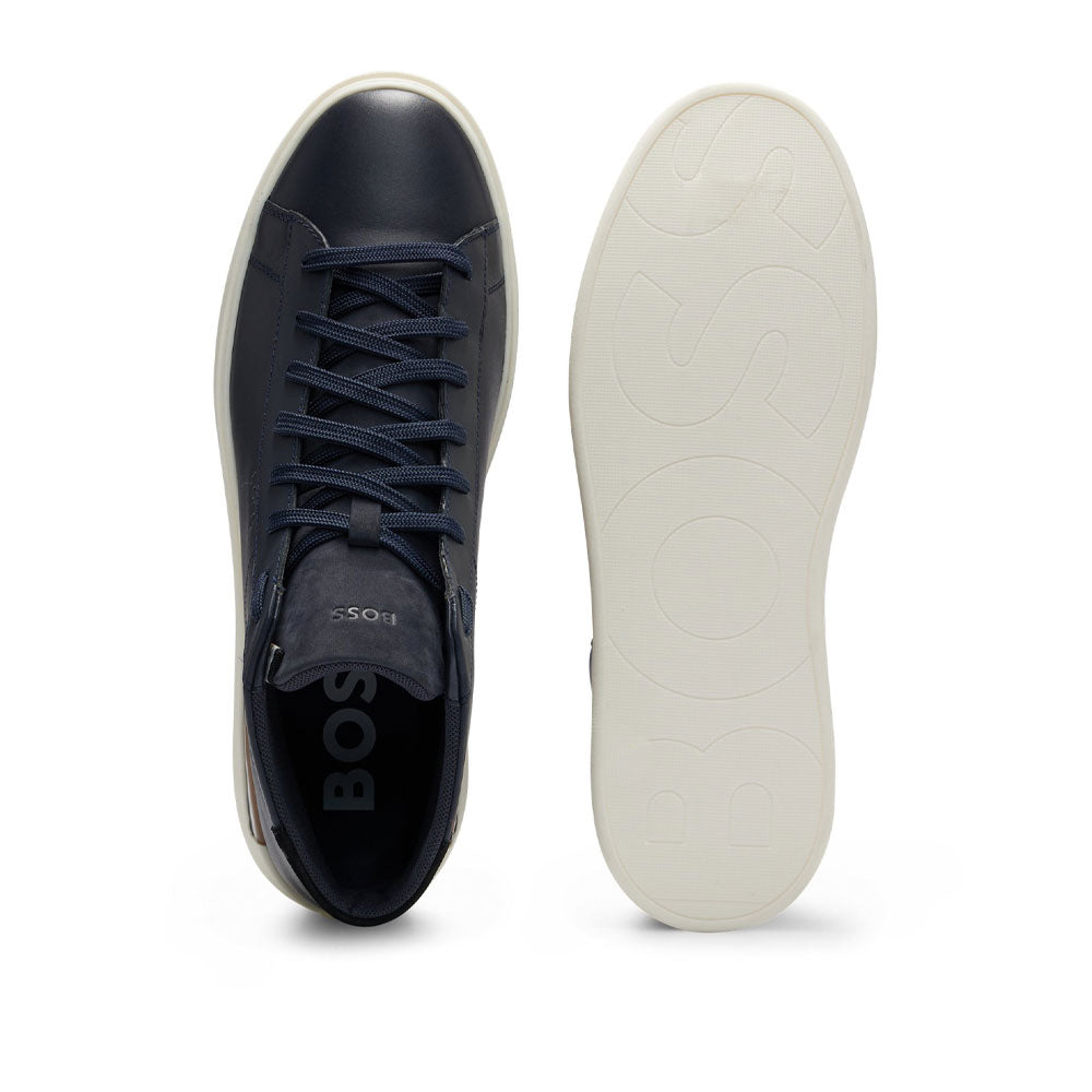 BOSS Leather High-Top Trainers (Men's) - Dark Blue