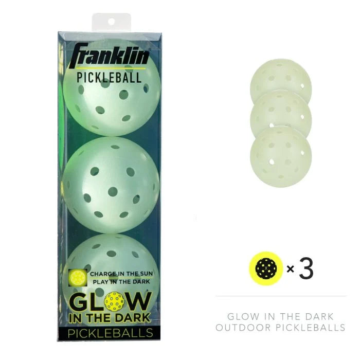 Franklin Glow in The Dark Outdoor Pickleball (3 Pack) - Lime Green