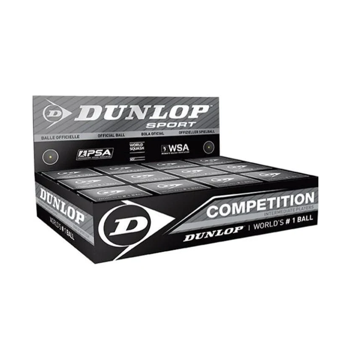 Balle de squash Pro (boîte de 12 balles) -Double point jaune