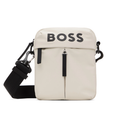Faux-Leather Reporter Bag With Tonal Logo.