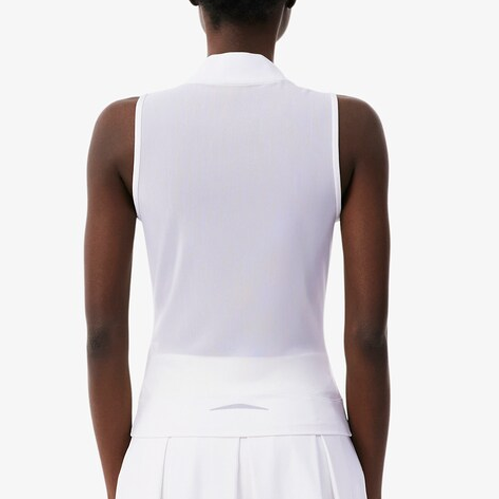 Sleeveless Stretch Dual Fabric Tennis Polo Shirt