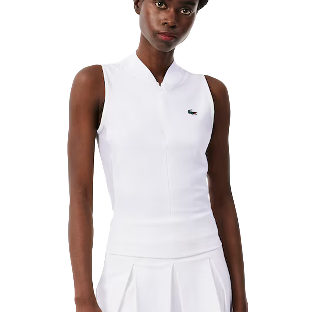 Sleeveless Stretch Dual Fabric Tennis Polo Shirt
