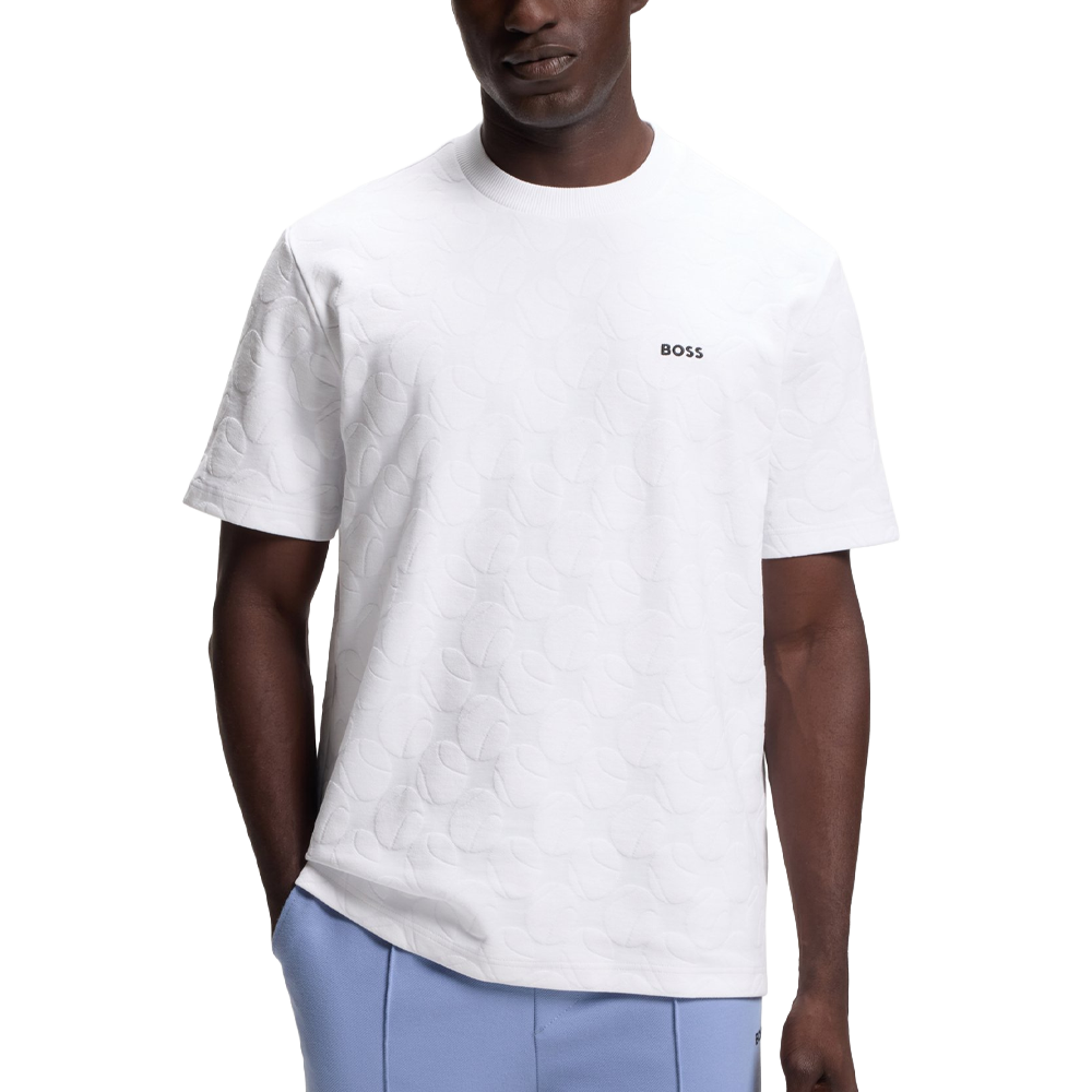 Cotton-Blend T-Shirt With Tennis Ball Jacquard