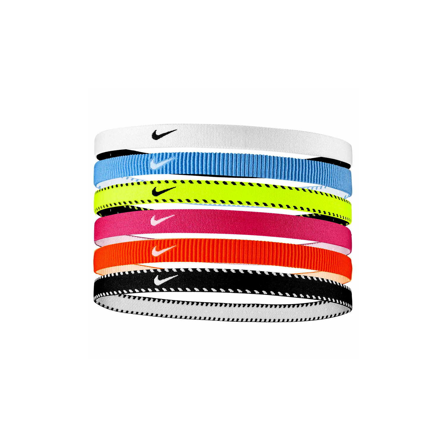 Bandeaux de sport Nike Swoosh (lot de 6) -Noir/Blanc