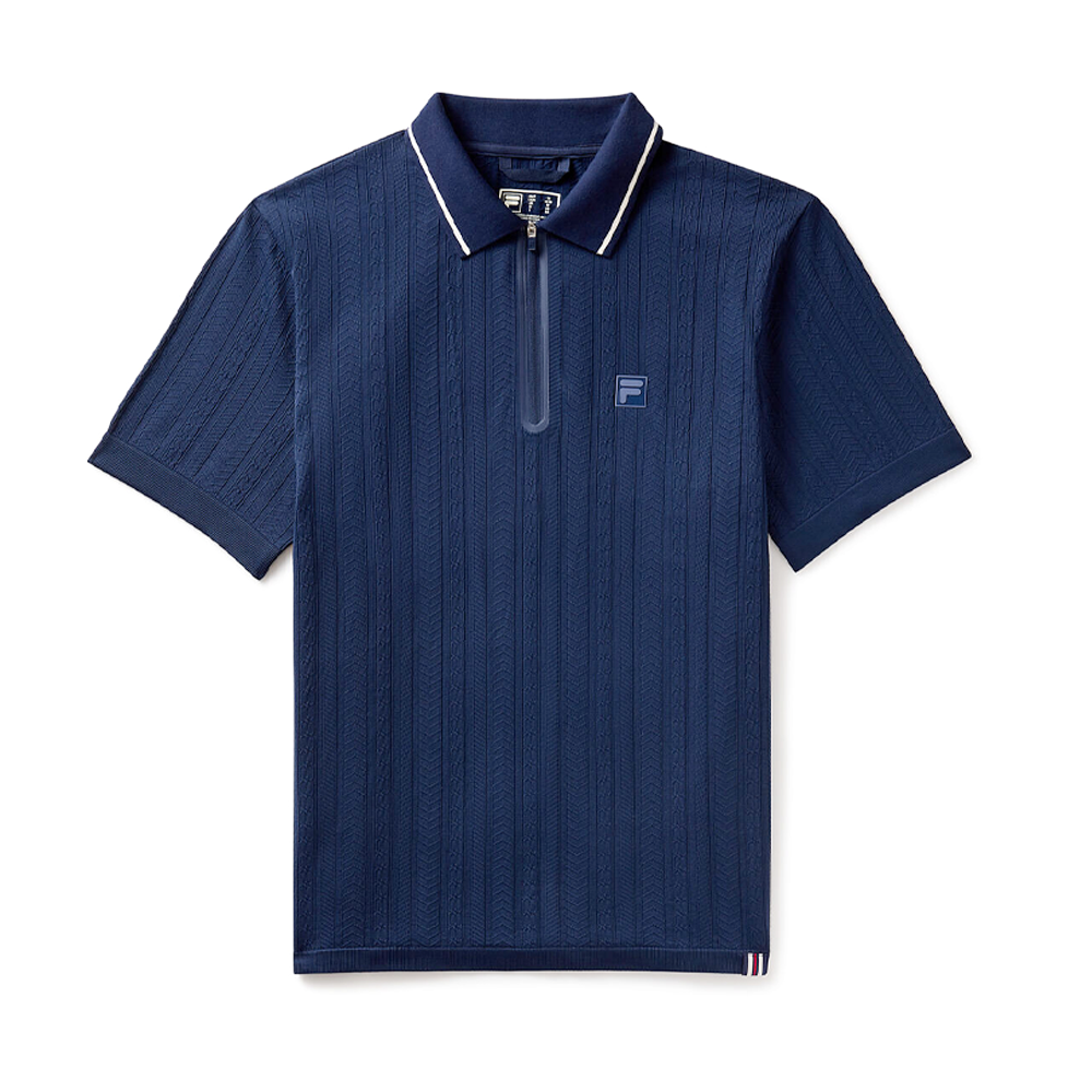 Fila Challenger Cable Zip Polo (Men's) - Navy