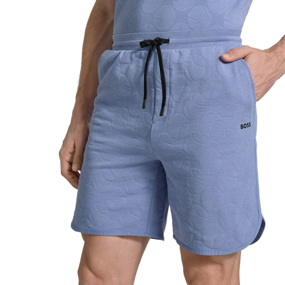 Cotton-Blend Shorts With Tennis Jacquard
